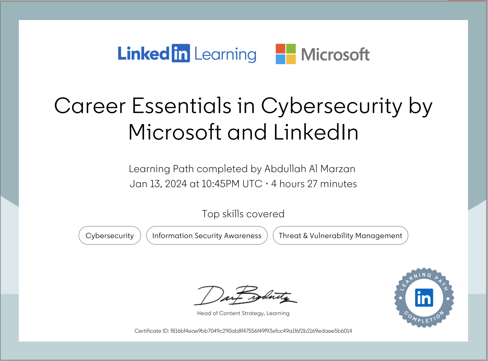 Certificate Thumbnail